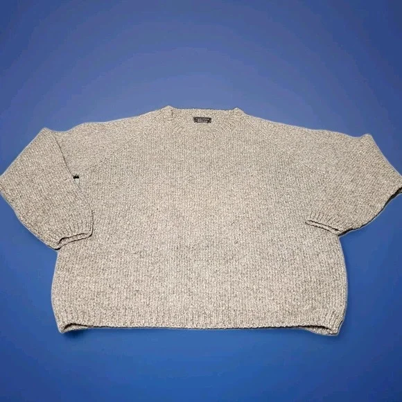 Puma Verde Fisherman Sweater Men's Size XL Beige 100% Wool Crew Neck - Picture 1 of 8